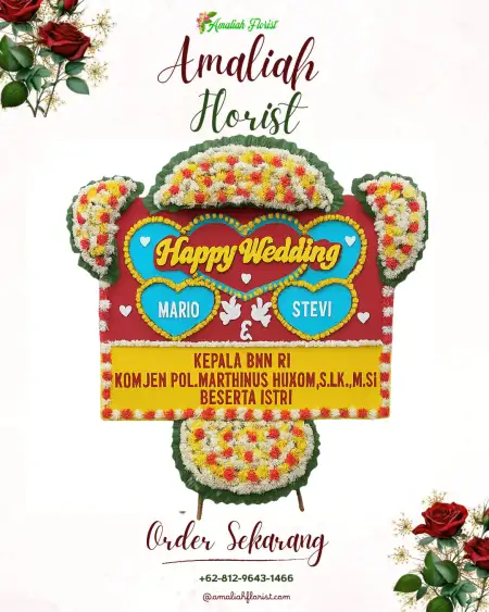 Papan Bunga Pernikahan Pusakasari